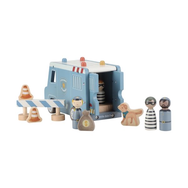 Little Dutch Politiewagen Inclusief Pegdolls – Hout Little Dutch Politiewagen Inclusief Pegdolls – Hout
