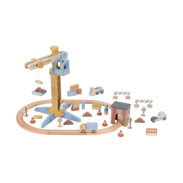 Little Dutch Kraan Set Met Treinbaan Little Dutch Kraan Set Met Treinbaan