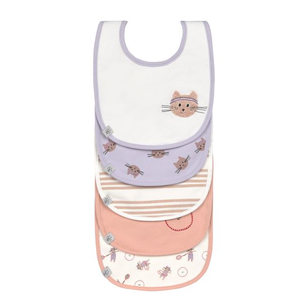 Lässig Tiny Team Cat Slabbetjes – 5 Stuks – Paars Lässig Tiny Team Cat Slabbetjes – 5 Stuks – Paars