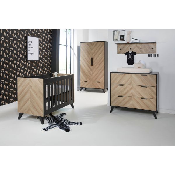 Interbaby Ledikant 70 x 140 Incl. Juniorzijden - Commode Lancaster Interbaby Ledikant 70 x 140 Incl. Juniorzijden - Commode Lancaster