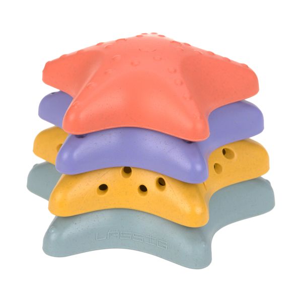 Lässig Starfish Stacking Toy - Pink / Lilac / Yellow / Blue Lässig Starfish Stacking Toy - Pink / Lilac / Yellow / Blue