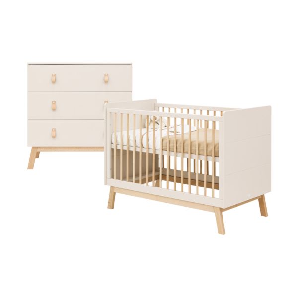 Bopita Ledikant 60 x 120 cm - Commode - Lines - Dune/Natural Bopita Ledikant 60 x 120 cm - Commode - Lines - Dune/Natural