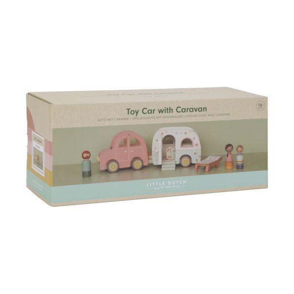 Little Dutch Speelgoed auto met caravan FSC Little Dutch Speelgoed auto met caravan FSC