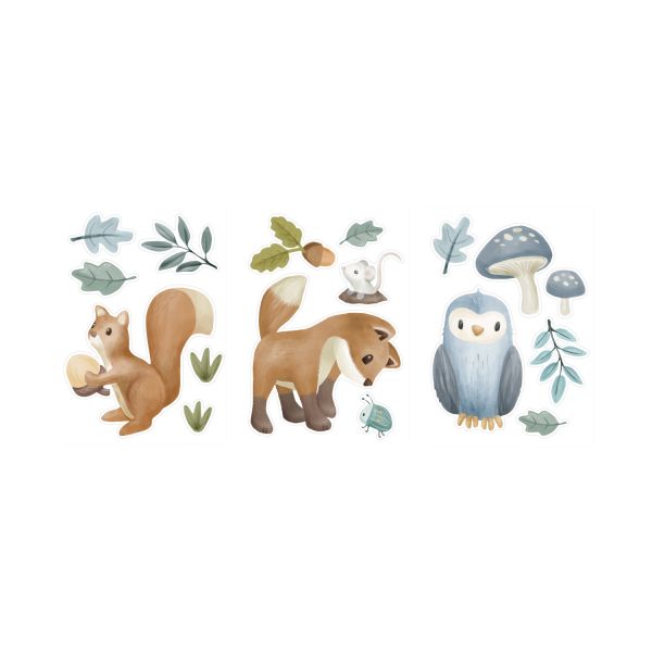 Little Dutch Muurstickers - Forest Friends - 3 Vellen Little Dutch Muurstickers - Forest Friends - 3 Vellen