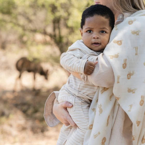 Little Dutch Safari Friends Broekje - Maat 50 - Soft Tan 
