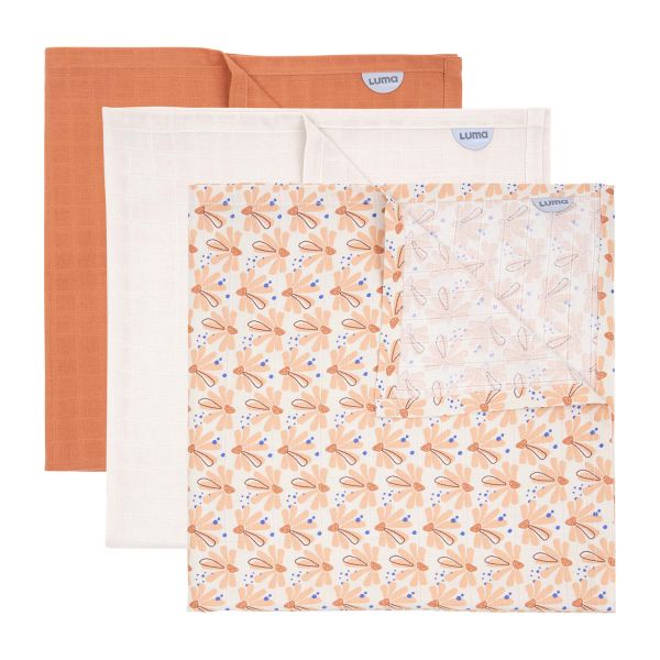 Luma Multidoek Hydrofiel Flowerfever Nude 70 x 70 cm 3-Pack Luma Multidoek Hydrofiel Flowerfever Nude 70 x 70 cm 3-Pack