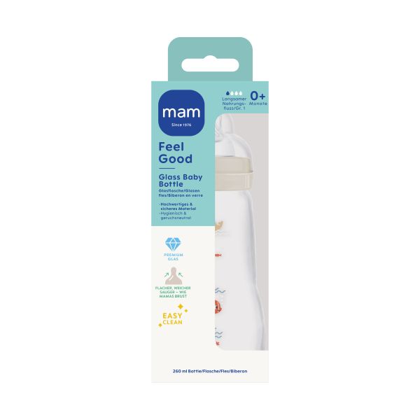 MAM Feel Good Babyfles - 260 ml - Glas - Uni MAM Feel Good Babyfles - 260 ml - Glas - Uni