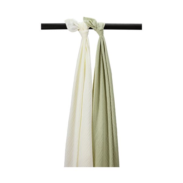 Meyco Baby Hydrofiel Swaddle - Uni - 2-pack - Naturel/Soft Olive - 120x120 cm Meyco Baby Hydrofiel Swaddle - Uni - 2-pack - Naturel/Soft Olive - 120x120 cm