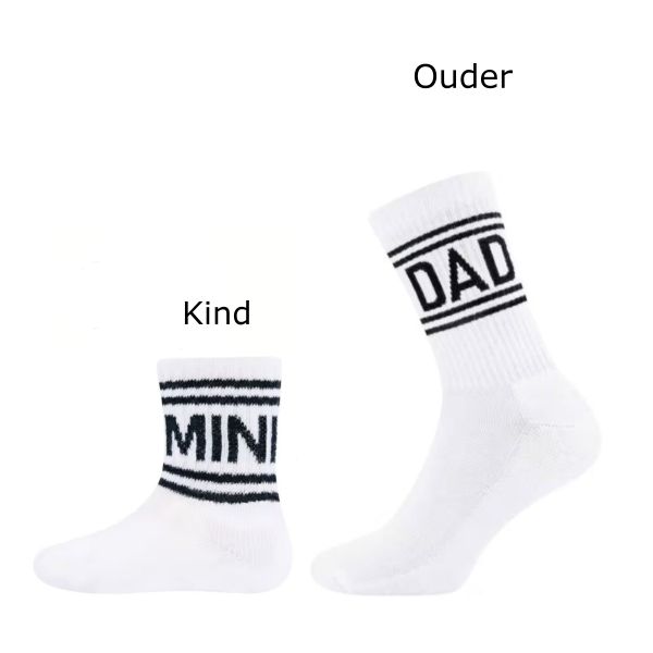 Ewers Tennissokken Set Kind en Ouder - Mini en Dad - Wit Ewers Tennissokken Set Kind en Ouder - Mini en Dad - Wit