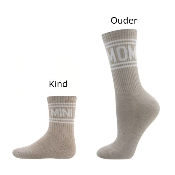 Ewers Tennissokken Set Kind en Ouder - Mini en Mom - Beige Ewers Tennissokken Set Kind en Ouder - Mini en Mom - Beige