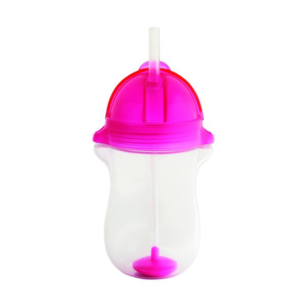 Munchkin Click Lock Tip & Sip Sippy Straw Beker - Pink Munchkin Click Lock Tip & Sip Sippy Straw Beker - Pink