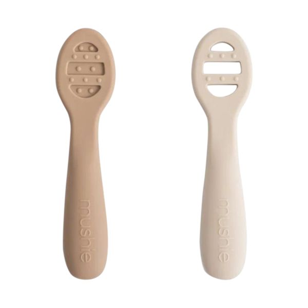 Mushie Baby Lepel - Natural/Shifting Sand - 2-Pack Mushie Baby Lepel - Natural/Shifting Sand - 2-Pack