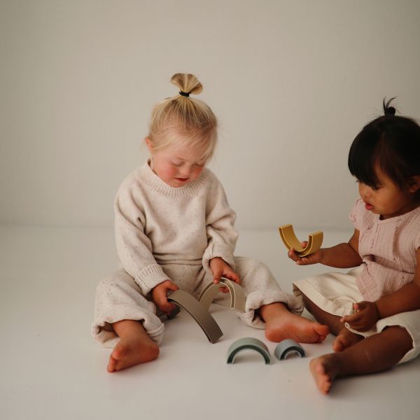 Mushie Stacker Toy Rainbow - Sol Mushie Stacker Toy Rainbow - Sol