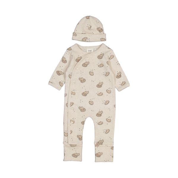 Feetje Geschenkset 1 delig pak + muts Offwhite Melange Maat 44 Feetje Geschenkset 1 delig pak + muts Offwhite Melange Maat 44