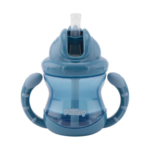 Nûby Antilekbeker Flip-It Met Handvatten Blauw 240ml 12mnd+ Nûby Antilekbeker Flip-It Met Handvatten Blauw 240ml 12mnd+