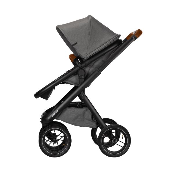 Dubatti One E5 2-in-1 Kinderwagen Black/Cognac - Grey Dubatti One E5 2-in-1 Kinderwagen Black/Cognac - Grey