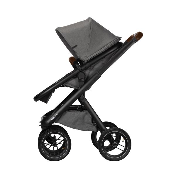 Dubatti One E5 2-in-1 Kinderwagen Black/Dark Brown - Grey