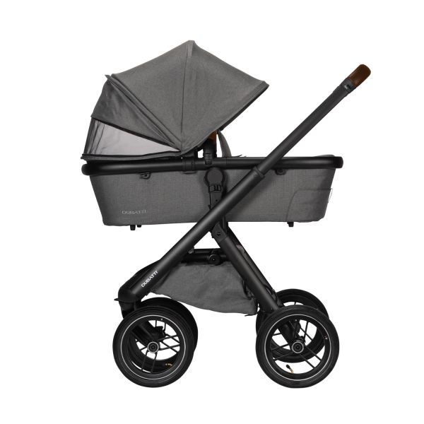 Dubatti One E5 2-in-1 Kinderwagen Black/Dark Brown - Grey