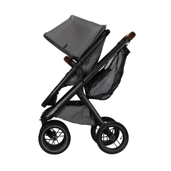 Dubatti One E5 2-in-1 Kinderwagen Black/Dark Brown - Grey