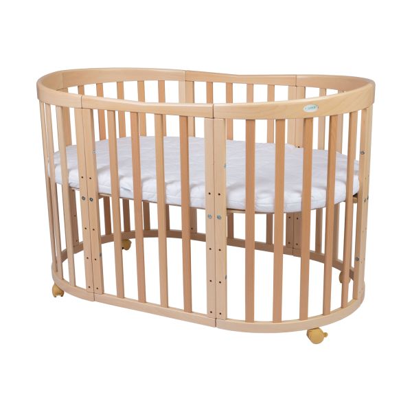 Waldin Oval Combibed 7‑in‑1 - Natural inclusief matras