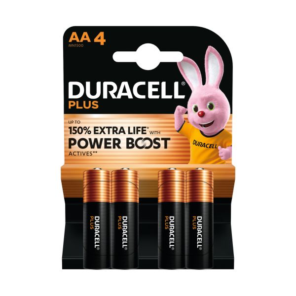 Duracell Plus Batterijen - Power Boost - AA 4-Pack Duracell Plus Batterijen - Power Boost - AA 4-Pack