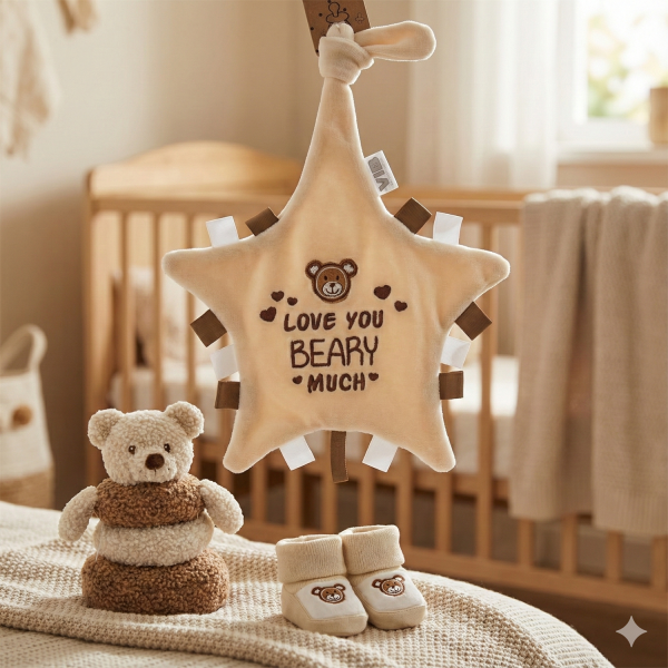 VIB Love You BEARY Much Stervorm Speendoekje - Beige VIB Love You BEARY Much Stervorm Speendoekje - Beige