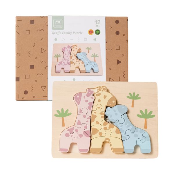 Phoohi Houten Puzzel Giraffe - 12 Stukjes Phoohi Houten Puzzel Giraffe - 12 Stukjes