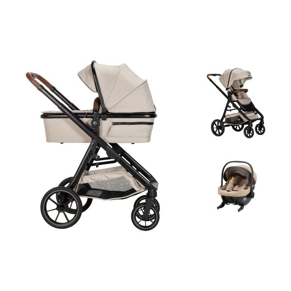 Qute Q-Journey 3-in-1 Kinderwagen Taupe - Jix Autostoel Bruin Qute Q-Journey 3-in-1 Kinderwagen Taupe - Jix Autostoel Bruin