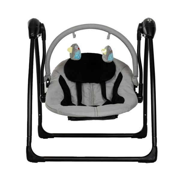 Qute Schommelstoel Q-Swing Softgrey Uil / Zwart Frame Qute Schommelstoel Q-Swing Softgrey Uil / Zwart Frame