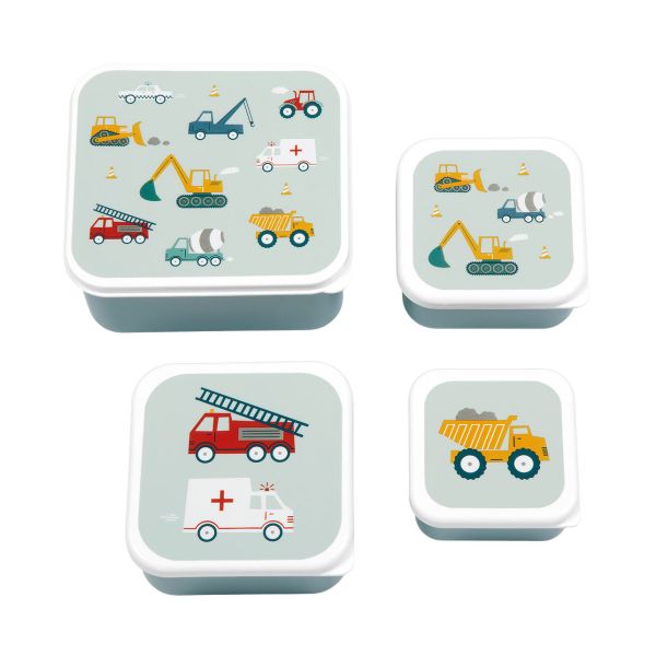 A Little Lovely Company Lunch & Snack Box Set - Vehicles A Little Lovely Company Lunch & Snack Box Set - Vehicles