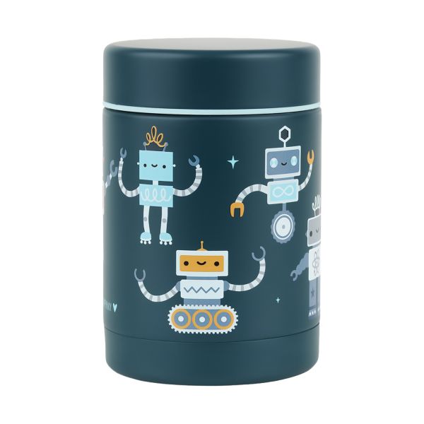 A Little Lovely Company Geïsoleerde RVS Food Jar - Robots A Little Lovely Company Geïsoleerde RVS Food Jar - Robots