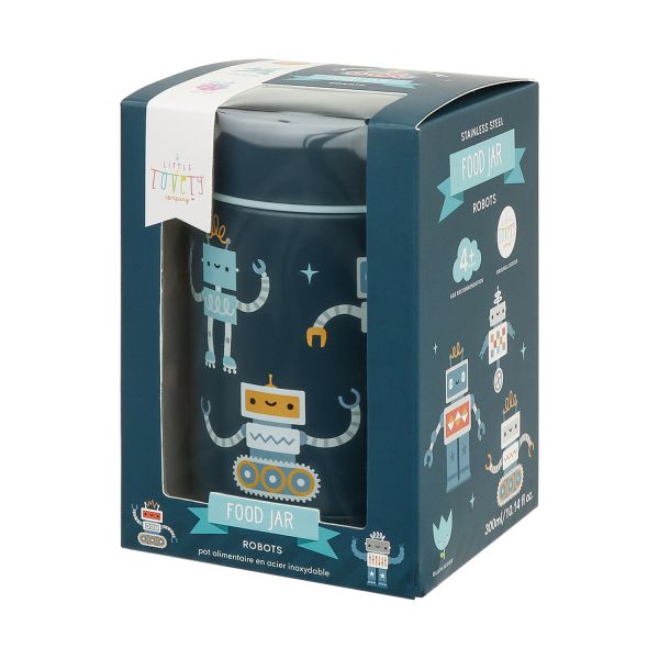 A Little Lovely Company Geïsoleerde RVS Food Jar - Robots A Little Lovely Company Geïsoleerde RVS Food Jar - Robots
