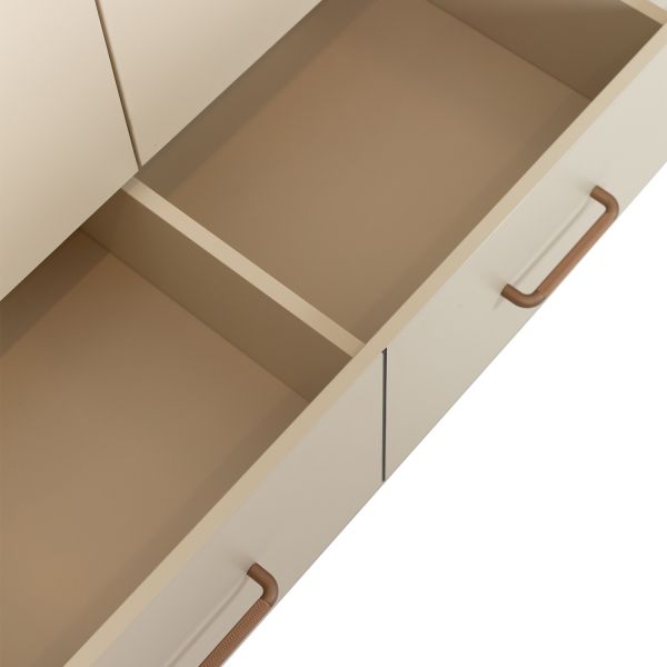 TWF Meegroeibed - Commode XL 3 Laden 1 Deur - Hanglegkast XL 3 Deuren 2 Lade Salerno Metaal