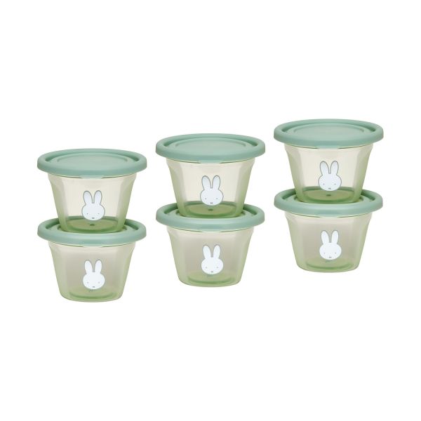 Nijntje Bewaarpotjes Set - 120 ml - 6 Stuks - Groen Nijntje Bewaarpotjes Set - 120 ml - 6 Stuks - Groen
