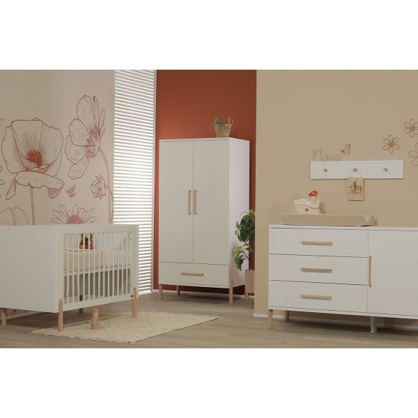 TWF Ledikant 70 x 140 - Commode XL 3 Laden 1 Deur - Hanglegkast 2 Deuren 1 Laden Curve TWF Ledikant 70 x 140 - Commode XL 3 Laden 1 Deur - Hanglegkast 2 Deuren 1 Laden Curve