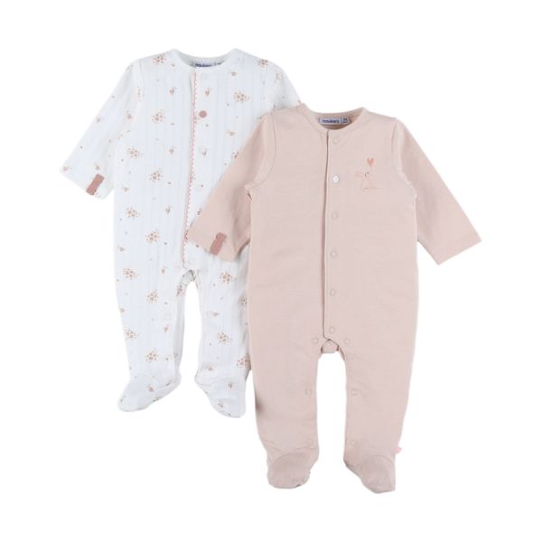 Noukie’s Pyjama Set - Vintage Flower & Pink - 00 Mnd Noukie’s Pyjama Set - Vintage Flower & Pink - 00 Mnd