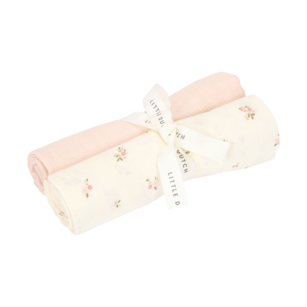 Little Dutch Swaddle Doeken - (Set van 2) -   70 x 70 cm - Hydrofiel - Fairy Blossom/Blossom (Set van 2)