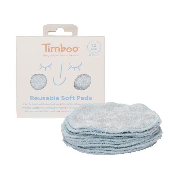 Timboo Herbruikbare Pads - 12 Stuks - Riviera Blue Timboo Herbruikbare Pads - 12 Stuks - Riviera Blue