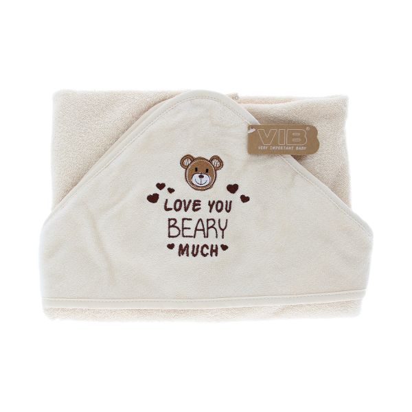 VIB Love You BEARY Much Badcape - 75 x 75 cm - Beige VIB Love You BEARY Much Badcape - 75 x 75 cm - Beige