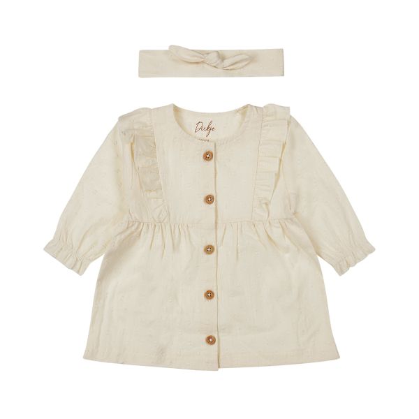 Dirkje Jurk Lange Mouw + Haarband Off White 56 Dirkje Jurk Lange Mouw + Haarband Off White 56