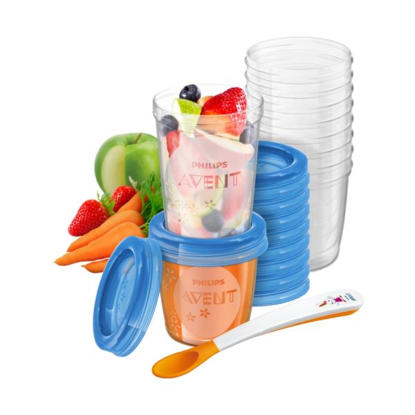 Philips Avent Set Bewaarbekers Voor Voeding (10 stuks) SCF721/20 Philips Avent Set Bewaarbekers Voor Voeding (10 stuks) SCF721/20