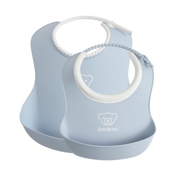 Baby Björn® Slabbetje - Set van 2 - Pastelblauw Baby Björn® Slabbetje - Set van 2 - Pastelblauw
