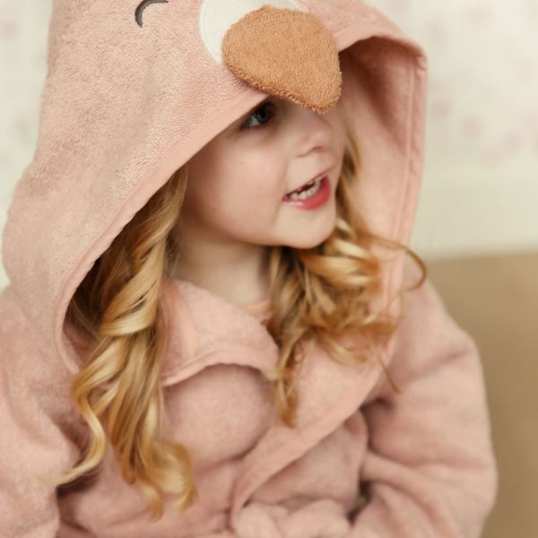 Little Dutch Blooming Safari Badjas - Flamingo - Roze - 74/80
