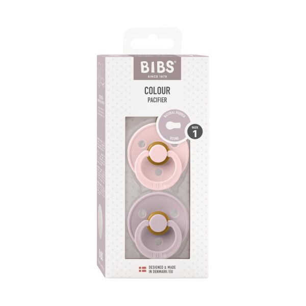 BiBs Fopspeen - Rond - 2 Stuks - 0-6 Mnd - Blossom/Dusky Lilac