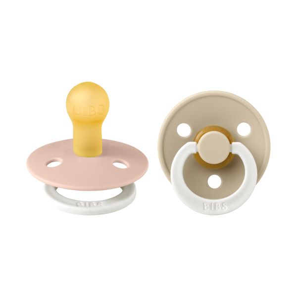 BiBs Glow In The Dark Fopspeen - Rond - 2 Stuks - 18+ Mnd - Blush/Vanilla