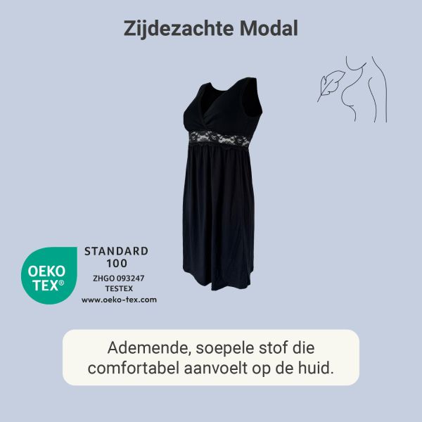 Carriwell Zwangerschapsnachthemd Zwart M Carriwell Zwangerschapsnachthemd Zwart M