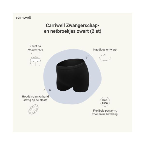 Carriwell Zwangerschaps Netbroekje Zwart 2st.