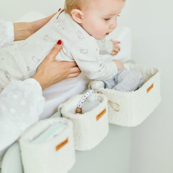 Childhome Teddy Hangmandjes - Set van 3 - Offwhite Childhome Teddy Hangmandjes - Set van 3 - Offwhite