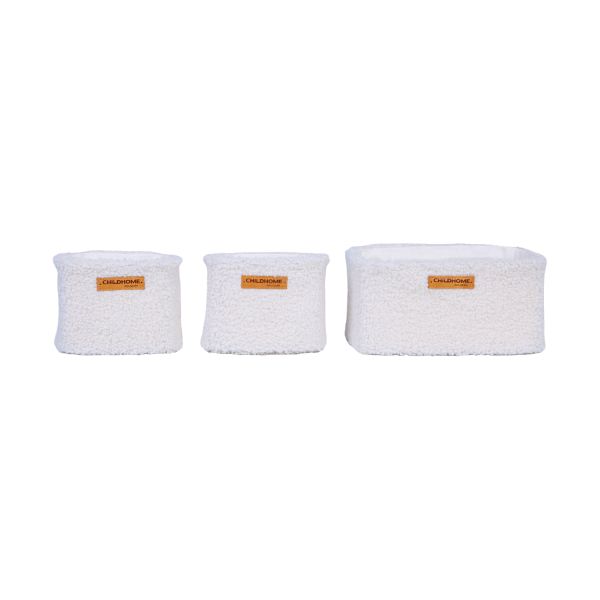 Childhome Teddy Hangmandjes - Set van 3 - Offwhite Childhome Teddy Hangmandjes - Set van 3 - Offwhite