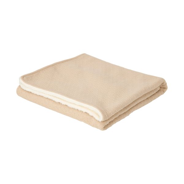 Little Dutch Pure Ledikantdeken Gebreid/Fleece - 110 x 140 cm - Soft Beige